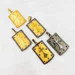Load image into Gallery viewer, DP312. Diamond Sterling Silver Rectangle Cross Pendant with Gemstone