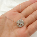 Load image into Gallery viewer, 14K Solid Gold Diamond Square Necklace. TJ0010