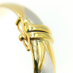 Load image into Gallery viewer, Bangle10. 14K Solid Gold Tri-Color Matte & Shinny Diamond Pattern Bangle