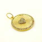 Load image into Gallery viewer, 14K Solid Gold Diamond Charm with Heart in the Center. GDP239