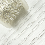 Load image into Gallery viewer, Y48SS. Sterling Silver Diamond Cut Marquise Link Chain