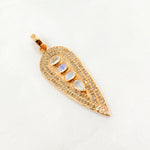 Load image into Gallery viewer, Diamond Silver Long Drop Pendant with Gemstone