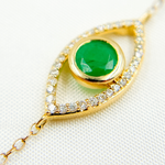 Load image into Gallery viewer, BFC60578EM. 14k Solid Gold Diamond and Gemstone Eye Bracelet