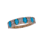 Load image into Gallery viewer, RAF01372TQ. 18K Solid Gold Diamond & Turquoise Ring