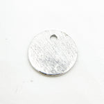 Load image into Gallery viewer, Shop White Sterling Silver Brushed Round Flat Disc Charm with a Single Hole