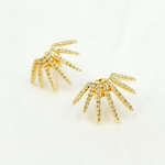 Load image into Gallery viewer, EFF51683Y. 14k Solid Gold Diamond Rays Studs