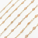 Load image into Gallery viewer, Shop Gold Filled Golden Shade Color Opal Enamel Cable Chain