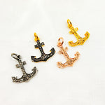 Load image into Gallery viewer, DC090. Diamond Silver Anchor Pendant