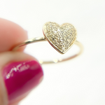 Load image into Gallery viewer, 14K Solid Gold Diamond Heart Ring.