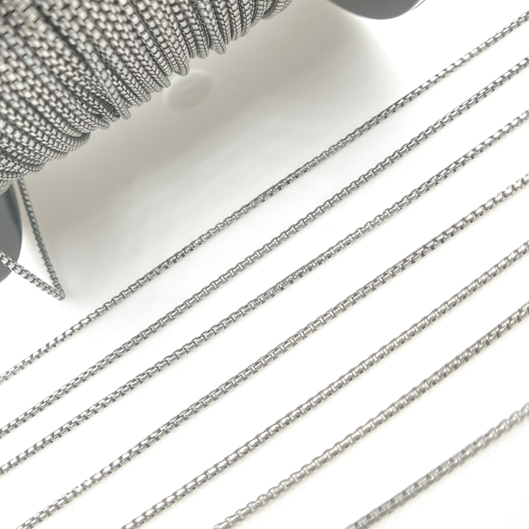 Oxidized Sterling Silver Box Chain