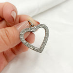 Load image into Gallery viewer, Diamond Sterling Silver Heart Pendant