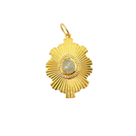 Load image into Gallery viewer, CGDP46. 14K Solid Gold Organic Shape Charm with Diamond and Gemstone