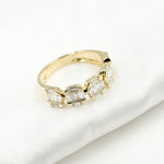 Load image into Gallery viewer, 14k Solid Gold Diamond Baguette Ring