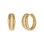 Load image into Gallery viewer, EHC57324. 14K Solid Yellow Gold Diamond Hoop Earrings