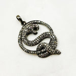 Load image into Gallery viewer, DP072. Diamond Sterling Silver Snake Pendant with Gemstone