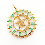 Load image into Gallery viewer, Shop Now Solid Gold Star Round Pendant