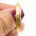 Load image into Gallery viewer, GER89. 14K Gold Diamond Cut Hollow Hoop Earrings with Texture