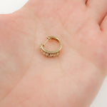 Load image into Gallery viewer, Yellow Gold Diamond Baguette Huggie Hoop Earrings