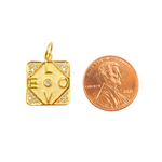 Load image into Gallery viewer, GDP181. 14K Solid Gold Square Love Pendant with Diamonds