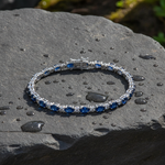 Load image into Gallery viewer, CB97295BS5X3. 14K Solid White Gold Diamond and Blue Sapphire Bracelet