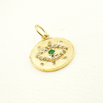 Load image into Gallery viewer, 14K Solid Gold Diamond Evil Eye Charm. GDP187