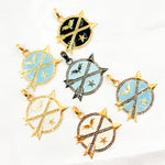 Load image into Gallery viewer, DP539A. Diamond Sterling Silver Round Arrow Enamel Pendant