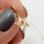 Load image into Gallery viewer, GDP422. 14K Solid Gold Gemstone Star Charm
