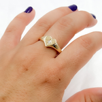 Load image into Gallery viewer, 14k Solid Gold Diamond Heart Ring.