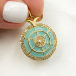 Load image into Gallery viewer, Sterling Silver Round Enamel Pendants