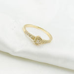 Load image into Gallery viewer, 14K Solid Yellow Gold Diamond Hexagon Ring.