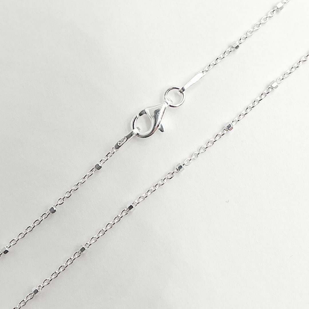 925 Sterling Silver Cube Satellite Finished Necklace. 31Necklace