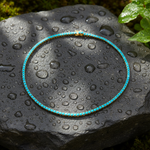 Load image into Gallery viewer, NFZ72747TQ. 14K Solid Gold Turquoise Tennis Necklace