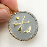 Load image into Gallery viewer, Diamond Sterling Silver Round Enamel Pendant