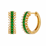 Load image into Gallery viewer, EHF57386. 14k Solid Gold Diamond and Gemstones Dangle Earrings