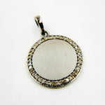 Load image into Gallery viewer, DC032. Diamond Sterling Silver Round Pendant