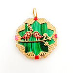 Load image into Gallery viewer, 14K Gold Octagon Birds Pendant