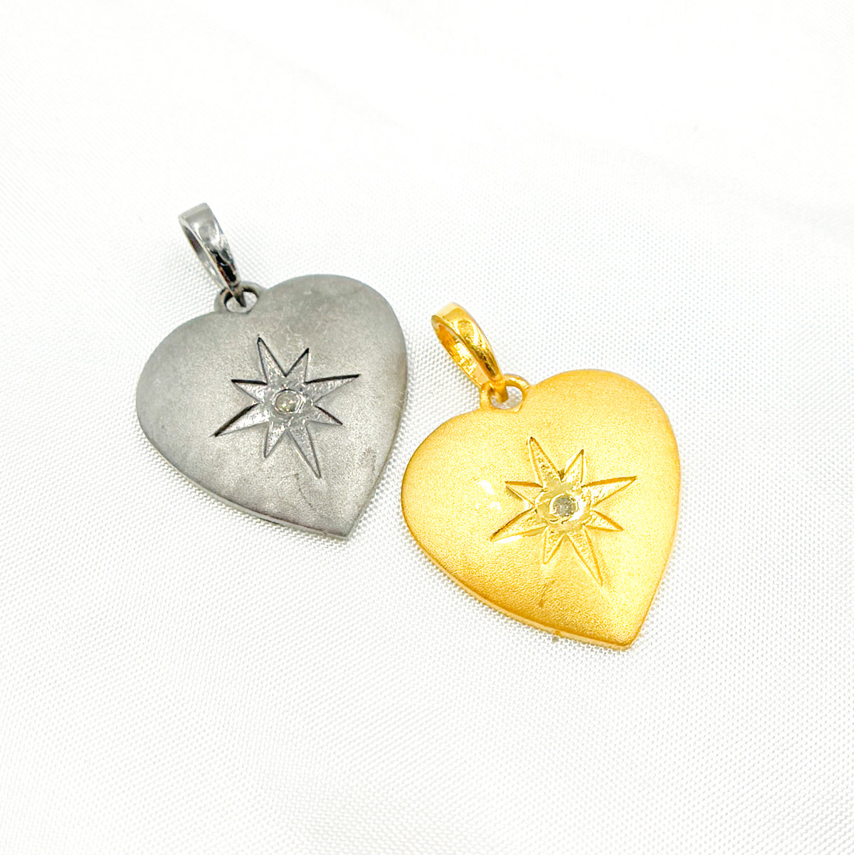 Shop Now Diamond Sterling Silver Heart Pendants