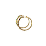Load image into Gallery viewer, EHD56614EM. 14k Solid Gold Diamond and Emerald Hoops