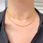 Load image into Gallery viewer, 14k Gold Paperclip Necklace.