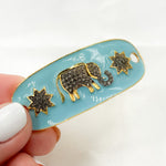 Load image into Gallery viewer, Diamond Sterling Silver Oval Enamel Connector