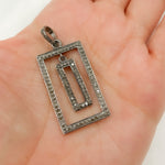 Load image into Gallery viewer, DP358. Diamond Sterling Silver Rectangle Pendant