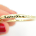 Load image into Gallery viewer, GER58. 14K Gold Hoop Earrings with Engraved Tornado Design