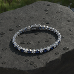 Load image into Gallery viewer, BTQ65027. 14k Solid Gold Diamond and Blue Sapphire Bracelet