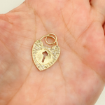 Load image into Gallery viewer, 14K Solid Gold Diamond Heart Charm. GDP196