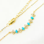 Load image into Gallery viewer, NFE71566. 14K Solid Gold Diamond and Gemstone Flower & Baguette Necklace