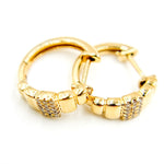 Load image into Gallery viewer, EHA57446. 14k Solid White Gold Diamond Fancy Hoop Earrings