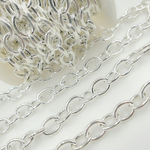 Load image into Gallery viewer, Sterling Silver Smooth Oval Hollow Link Chains
