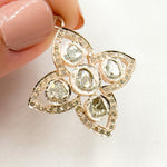 Load image into Gallery viewer, DP369. Diamond Sterling Silver Flower Pendant with Polki Diamonds