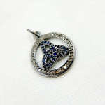 Load image into Gallery viewer, Diamond Sterling Silver Round Celtic Trinity Knot Pendant with Gemstone
