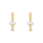 Load image into Gallery viewer, 14K Solid Gold Diamond Bar Studs
